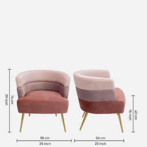 Jai velvet Arm Chair with multi color
