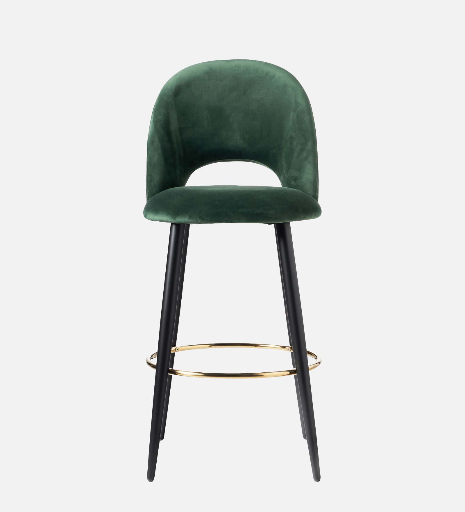 Deva velvet Bar Chair in green color - Image 5