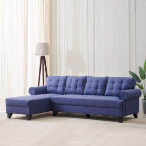 5 Seater L Shape Sofa in Purple Colour