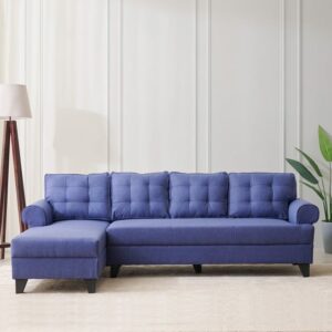 5 Seater L Shape Sofa in Purple Colour