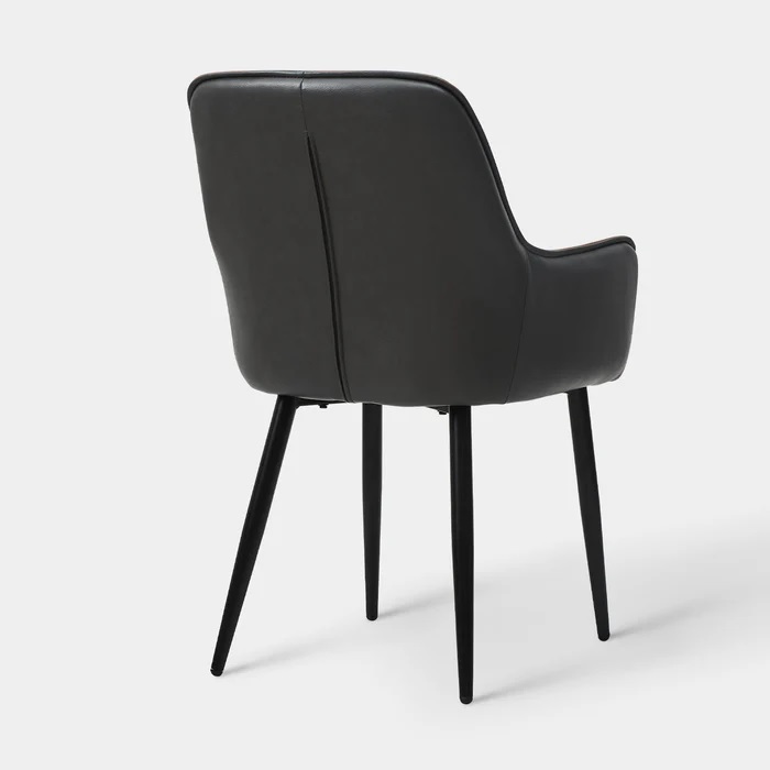 Jayden Leatherette Arm Chair In Brown And Black Color - Image 4