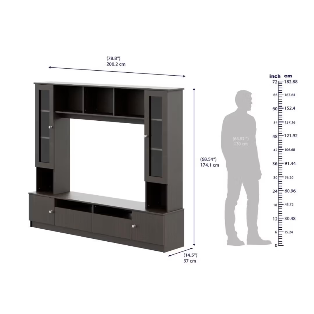 Wood T.V. Unit in Dark Brown Colour - Image 7