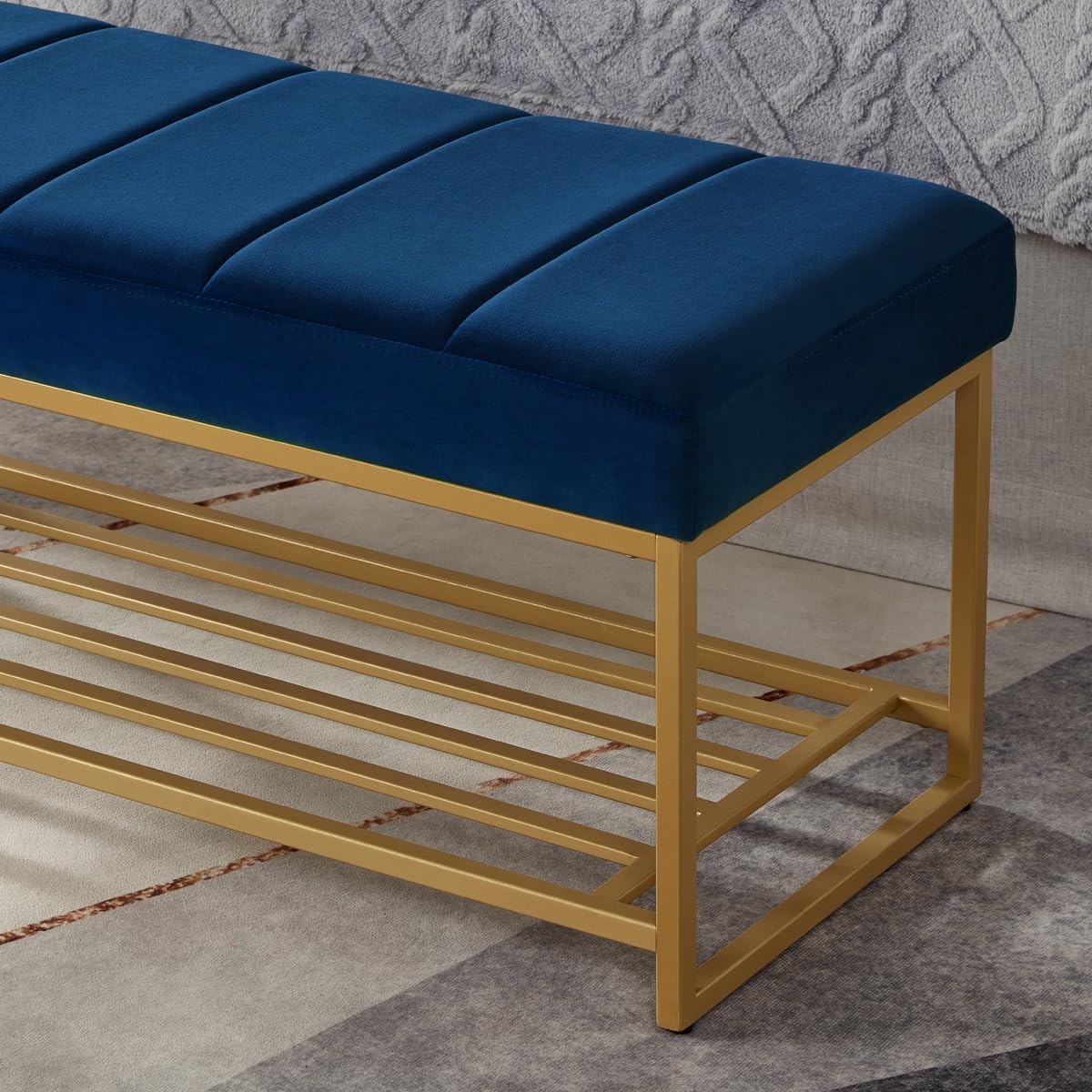 Fabric Bench in Blue Colour - Image 5