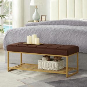 Fabric Bench in Brown Colour