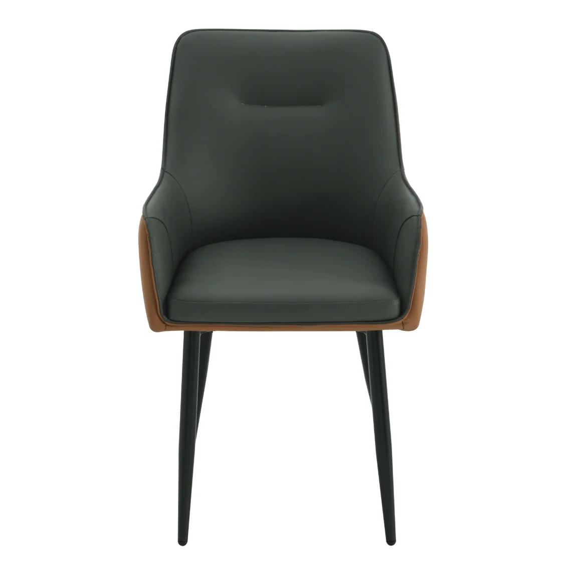 Arica Velvet Fabric Arm Chair In Grey And Brown Color - Image 4