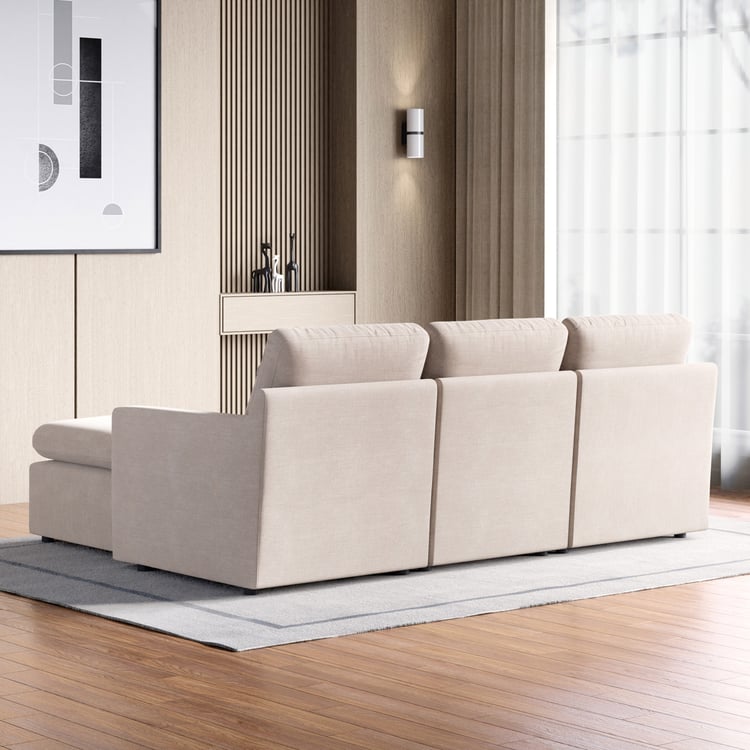 3 Seater L Shape Sofa in Off-White Colour - Image 8