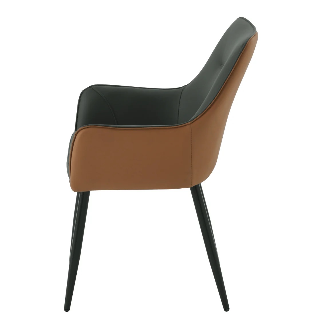 Arica Velvet Fabric Arm Chair In Grey And Brown Color - Image 3