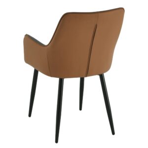 Arica Velvet Fabric Arm Chair In Grey And Brown Color