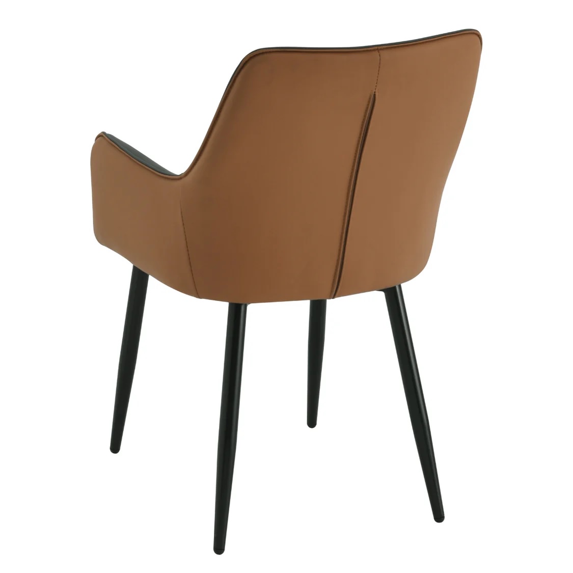 Arica Velvet Fabric Arm Chair In Grey And Brown Color - Image 2