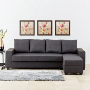 4 Seater L Shape Sofa in Grey Colour