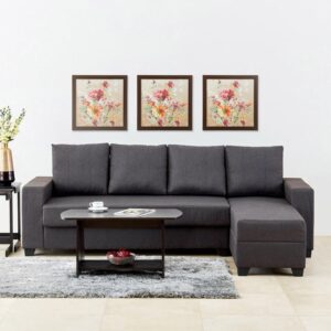4 Seater L Shape Sofa in Grey Colour