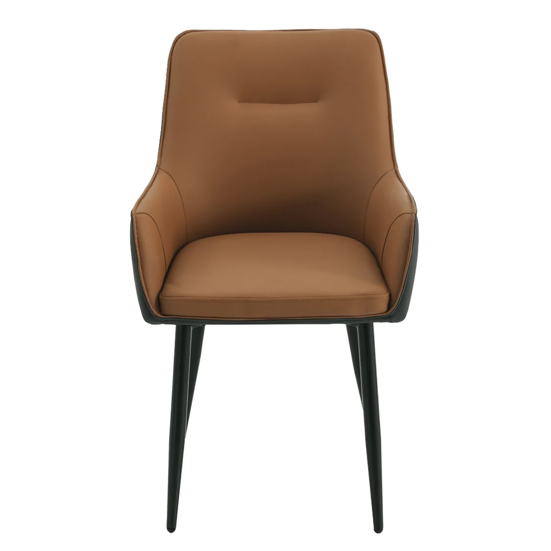 Arica Velvet Fabric Arm Chair In Brown And Grey Color - Image 4