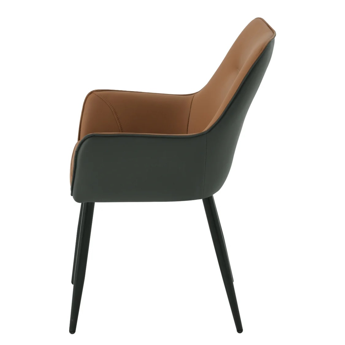 Arica Velvet Fabric Arm Chair In Brown And Grey Color - Image 3