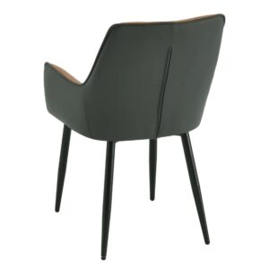 Arica Velvet Fabric Arm Chair In Brown And Grey Color