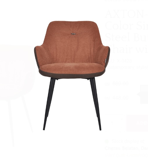 Homer Velvet Fabric Arm Chair In Tan And Brown Color - Image 3