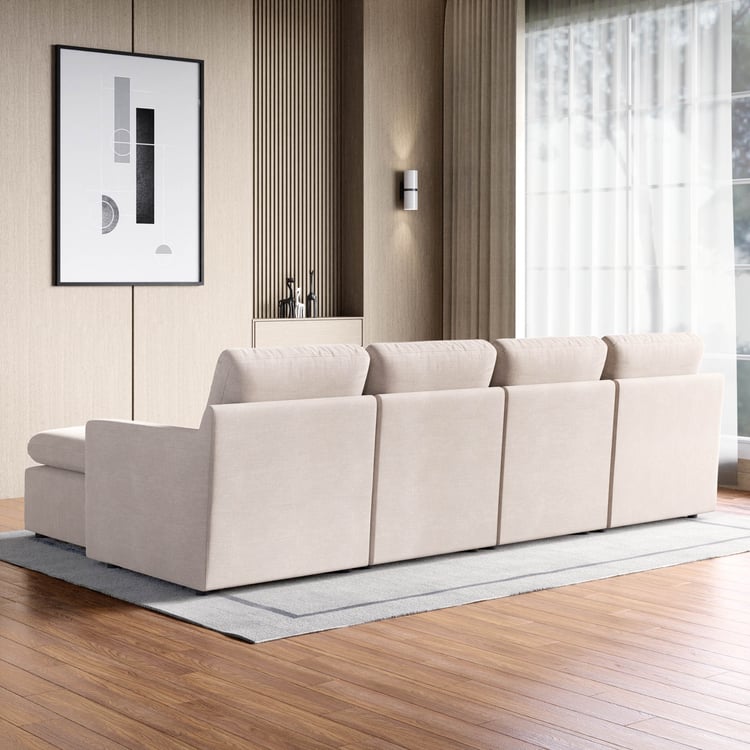 4 Seater L Shape Sofa in Off-White Colour - Image 7