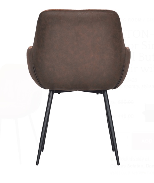 Homer Velvet Fabric Arm Chair In Tan And Brown Color - Image 2