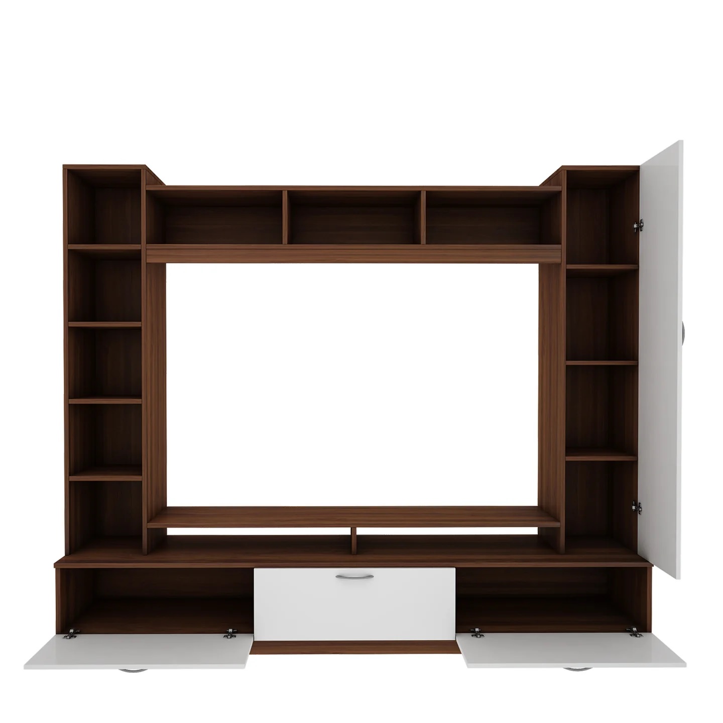 Wood T.V. Unit in Brown and White Colour - Image 6