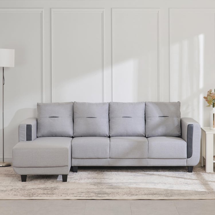 4 Seater L Shape Sofa in Light Grey Colour - Image 11