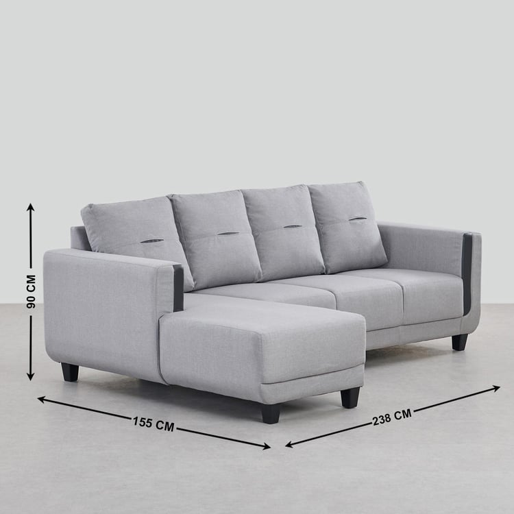 4 Seater L Shape Sofa in Light Grey Colour - Image 12