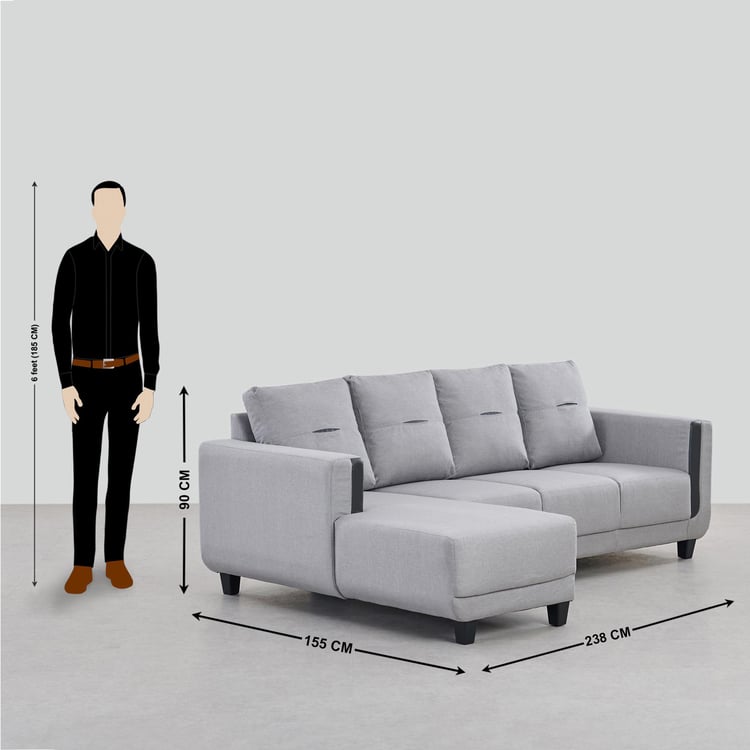 4 Seater L Shape Sofa in Light Grey Colour - Image 13