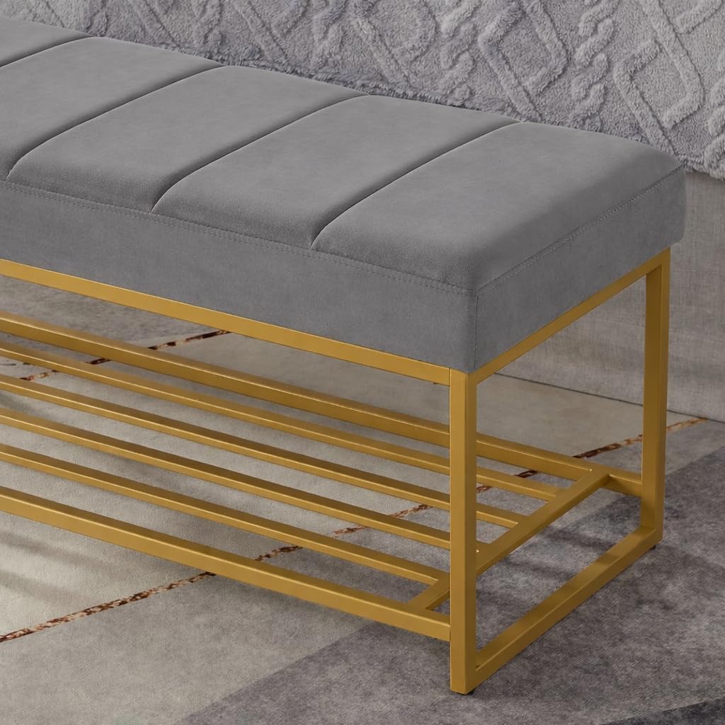 Fabric Bench in Grey Colour - Image 5