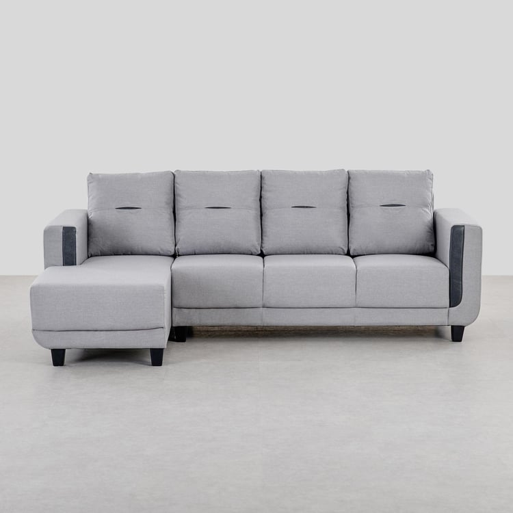 4 Seater L Shape Sofa in Light Grey Colour - Image 2