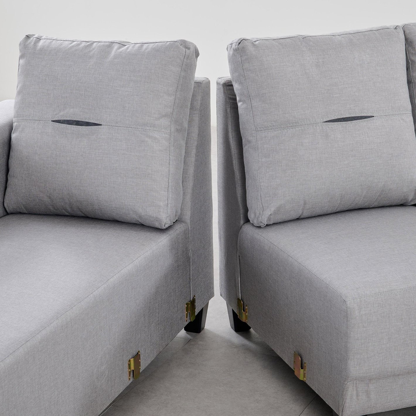 4 Seater L Shape Sofa in Light Grey Colour - Image 5