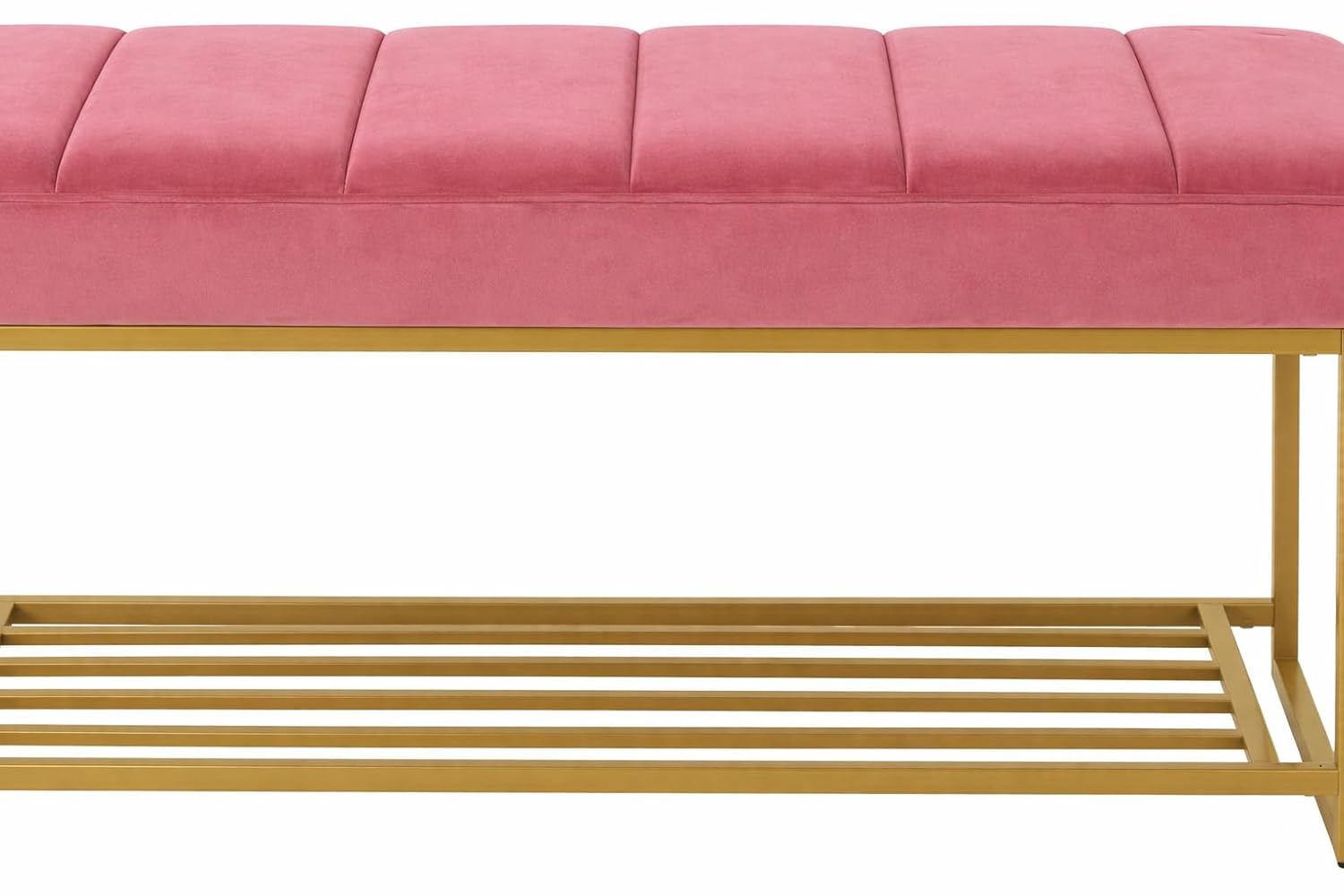 Fabric Bench in Rose Pink Colour - Image 3