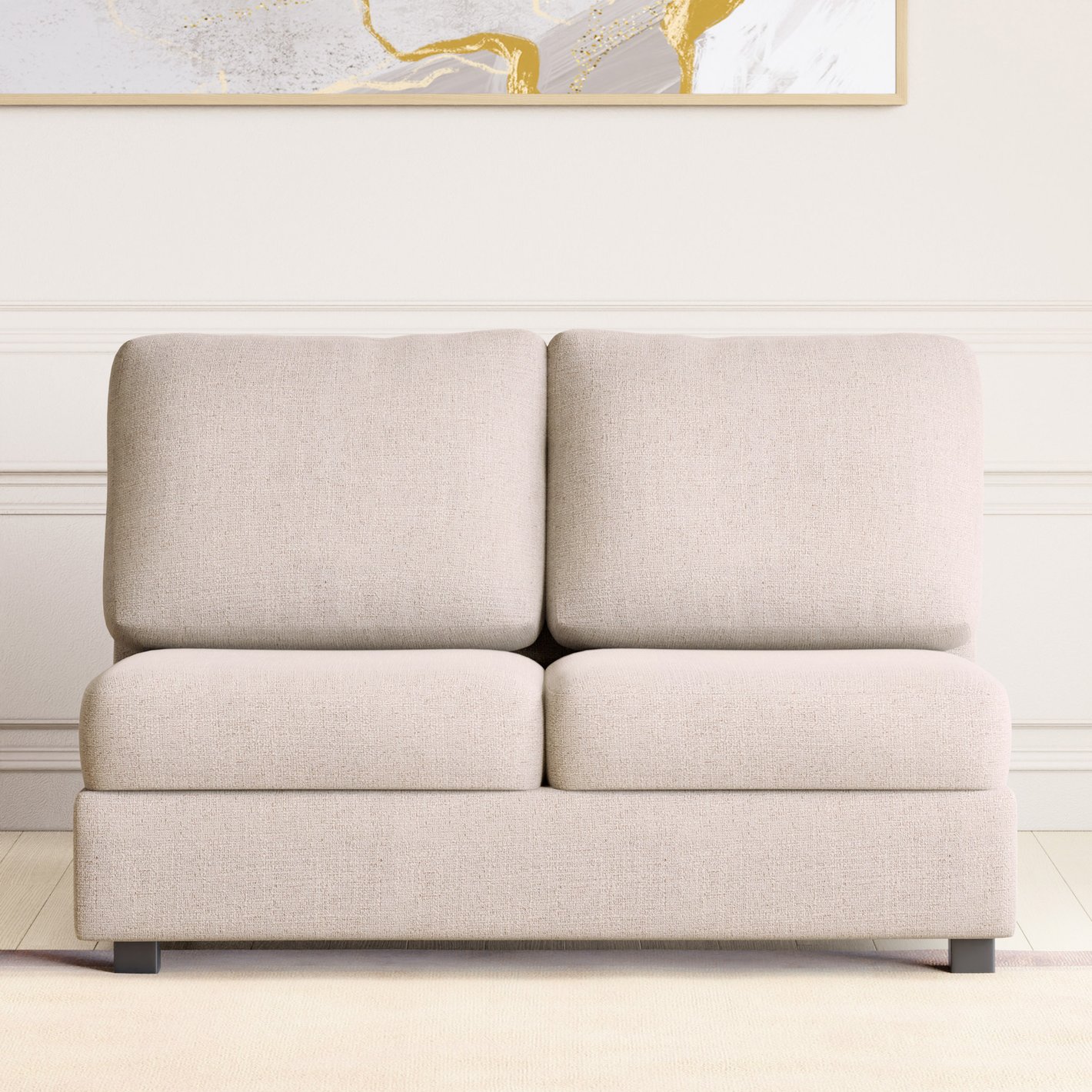 6 Seater L Shape Sofa in Beige Colour - Image 3