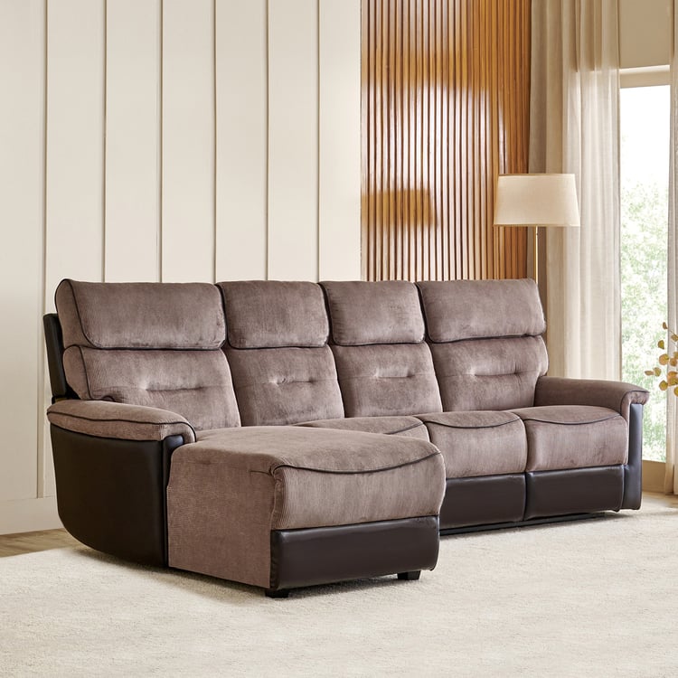 4 Seater L Shape Sofa in Brown Colour - Image 15