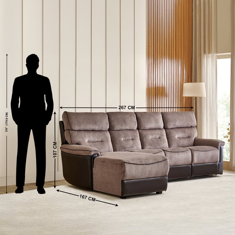 4 Seater L Shape Sofa in Brown Colour - Image 17