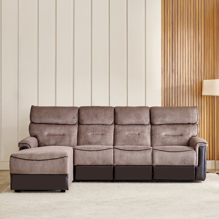 4 Seater L Shape Sofa in Brown Colour - Image 16