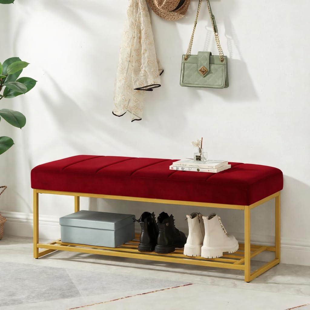Fabric Bench in Maroon Colour - Image 6