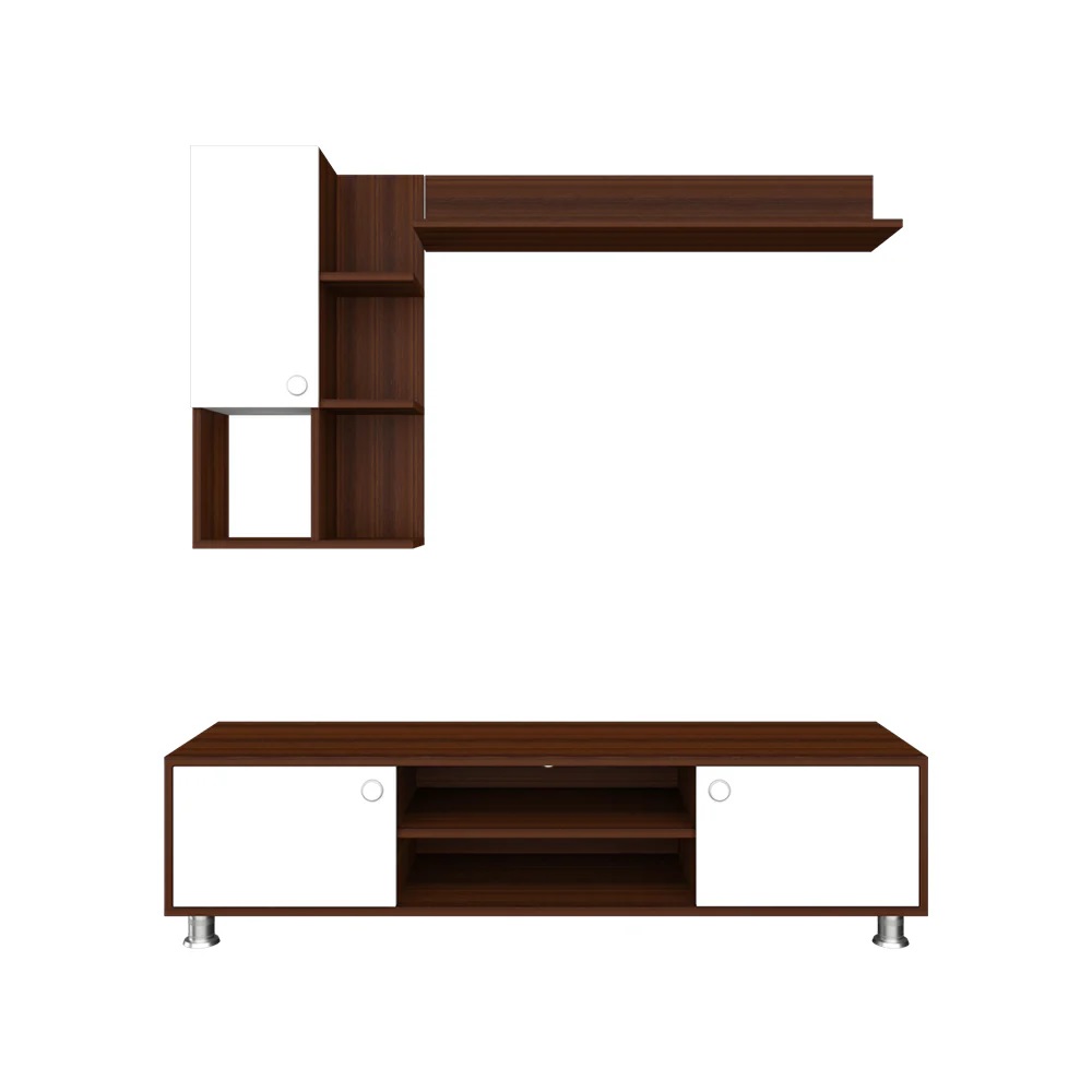 Wood T.V. Unit in Brown and White Colour - Image 3