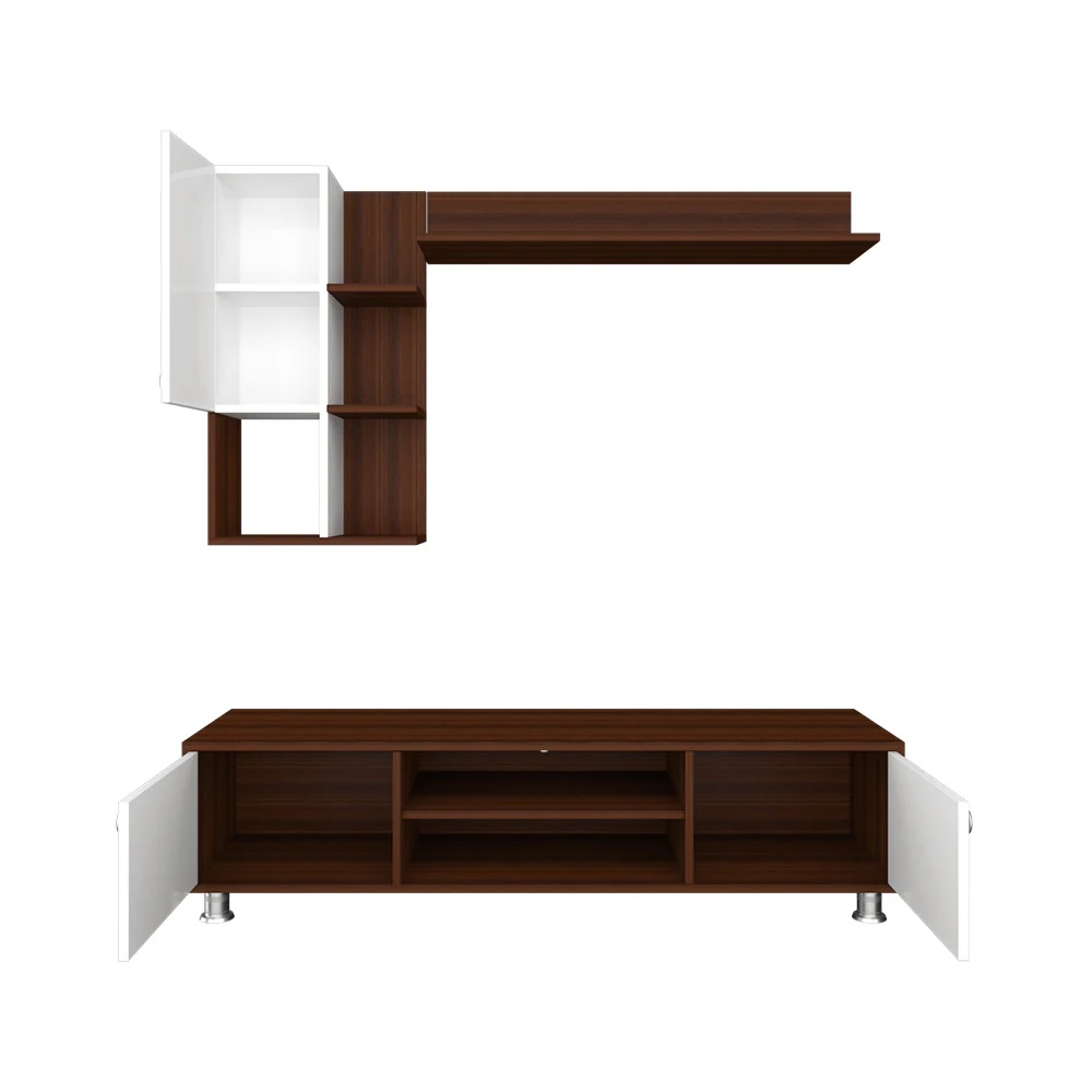 Wood T.V. Unit in Brown and White Colour - Image 4