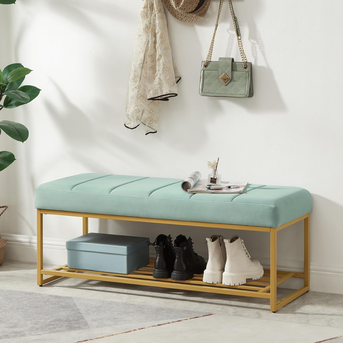 Fabric Bench in Mint Colour - Image 6