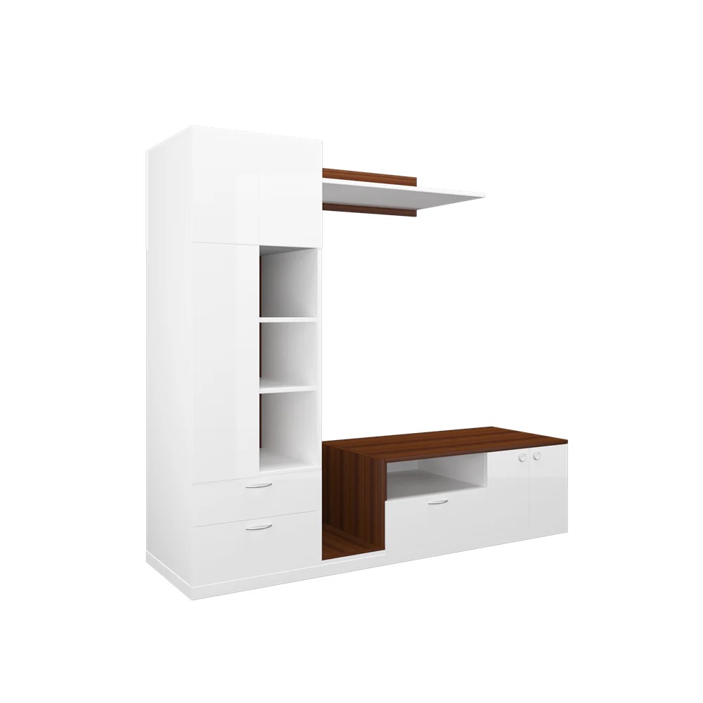 Wood T.V. Unit in White and Brown Colour - Image 2