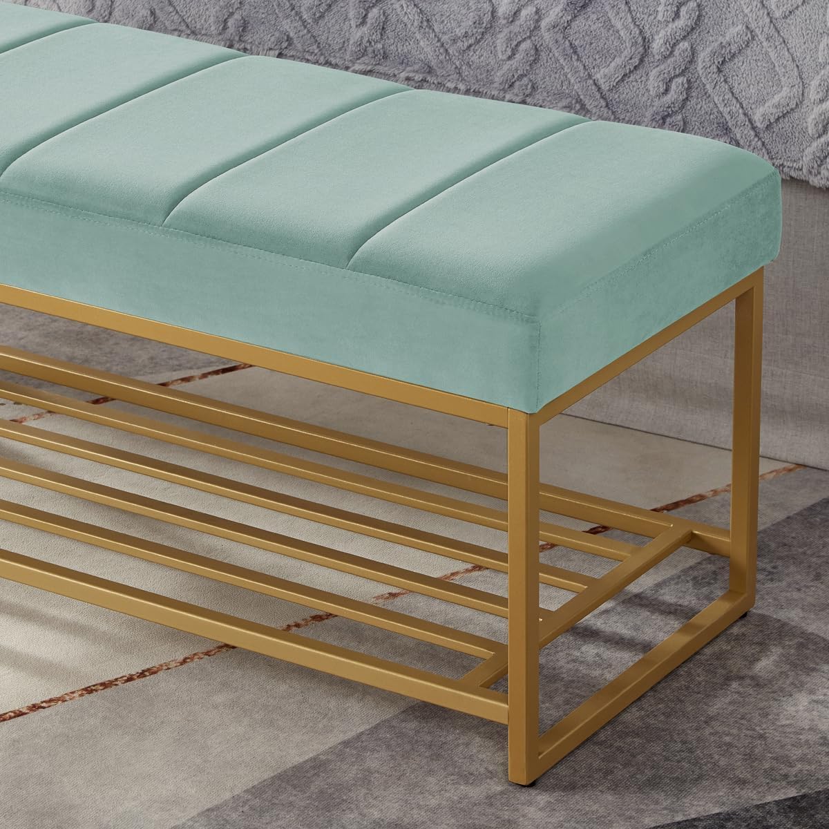 Fabric Bench in Mint Colour - Image 5