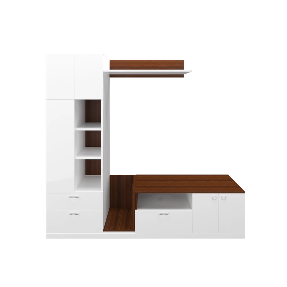 Wood T.V. Unit in White and Brown Colour - Image 3