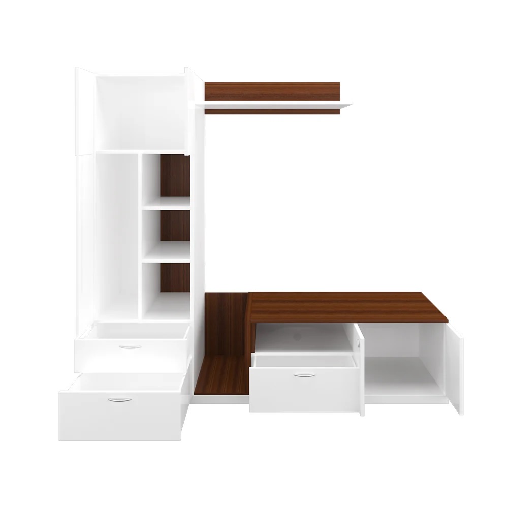 Wood T.V. Unit in White and Brown Colour - Image 4