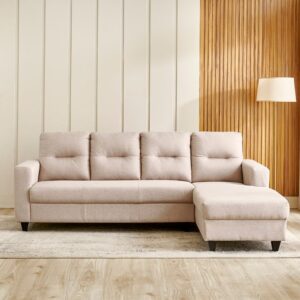 4 Seater L Shape Sofa in Beige Colour