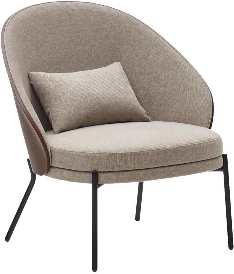 ARM CHAIR IN GREY AND BROWN COLOUR