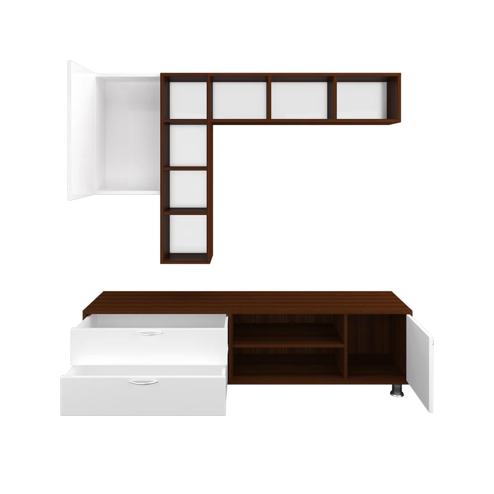 Wood T.V. Unit in White and Brown Colour - Image 4