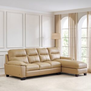 4 Seater L Shape Sofa in Beige Colour