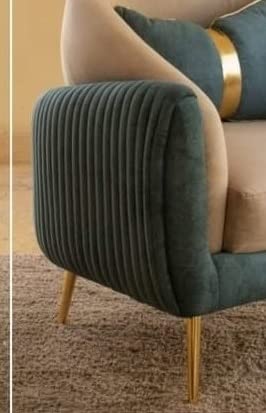 Jamba Suede Lounge Chair In Blue & Beige Colour - Image 5
