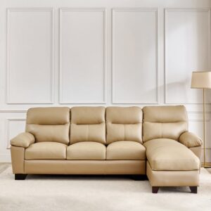 4 Seater L Shape Sofa in Beige Colour