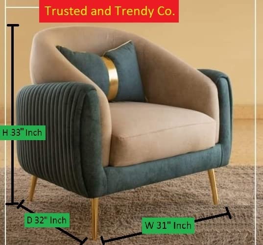 Jamba Suede Lounge Chair In Blue & Beige Colour - Image 6