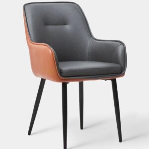 Jayden Leatherette Arm Chair In Black And Brown Color