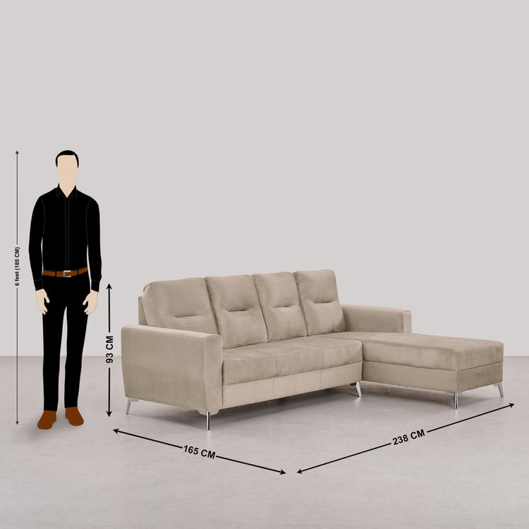 5 Seater L Shape Sofa in Beige Colour - Image 12